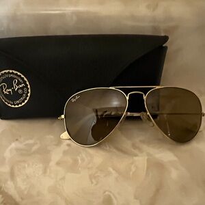 Ray-Ban Original Aviator Large Gold Metal Sunglasses with Brown Lenses